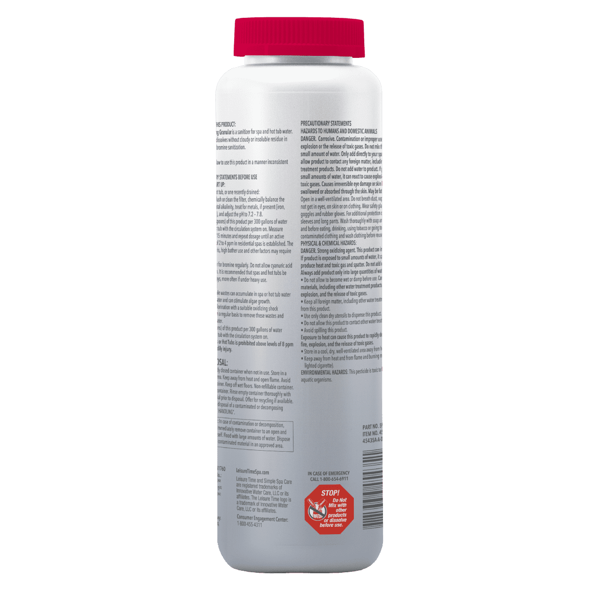 Leisure Time Brominating Granular 2 lbs – Fast-Acting Spa Sanitizer – Easy Water Balance – Includes Scum Sponge and 7-in-1 Test Strips