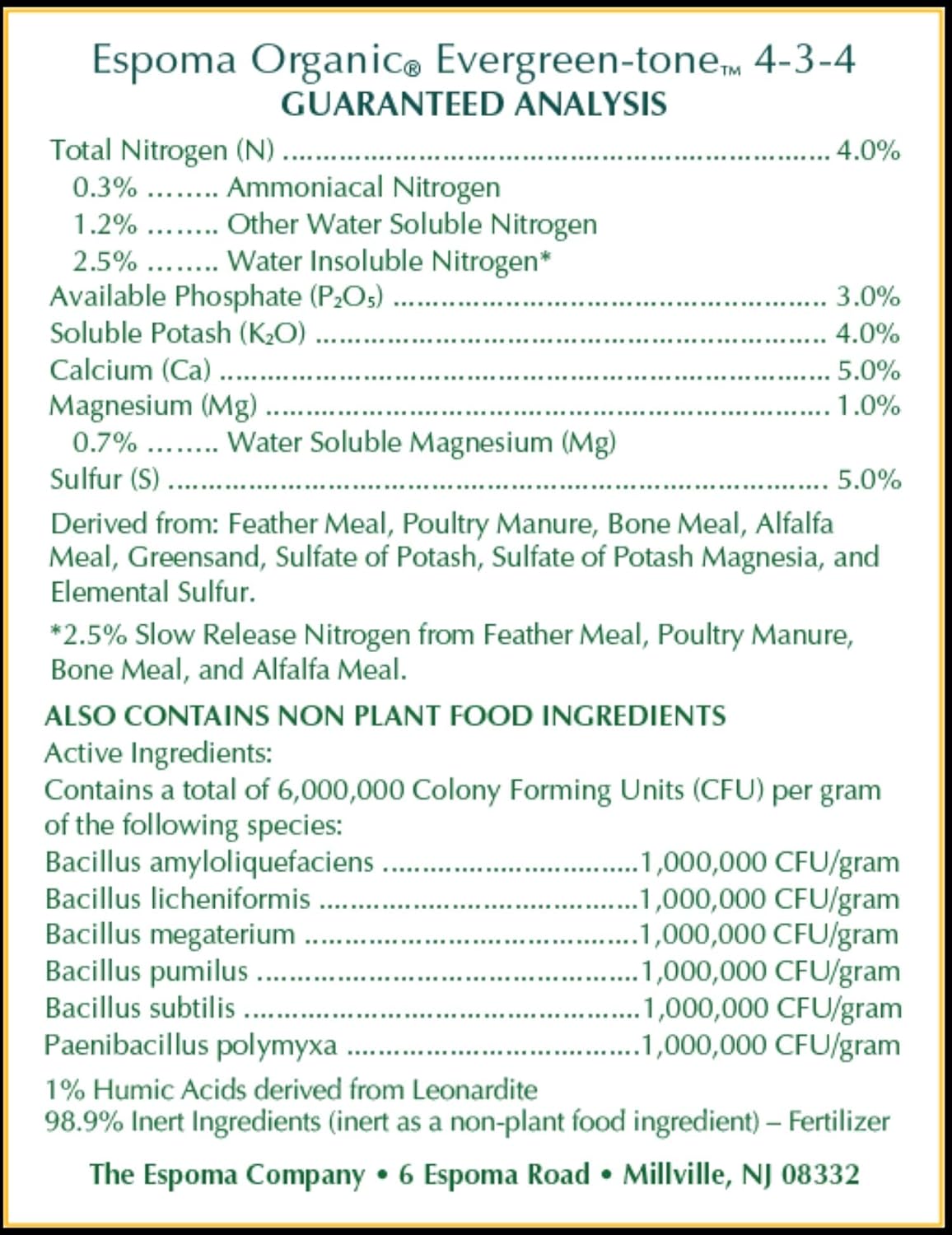 Espoma Evergreen-tone 18 lb – Fertilizer for Evergreens & Shrubs + Free Claw Gloves & Soil pH Test Kit