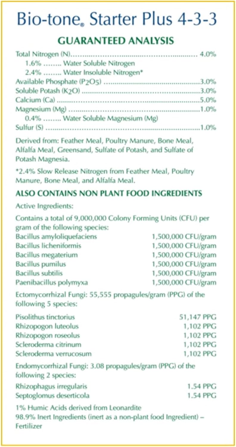 Bio-tone Starter 25 lb – Espoma Organic Plant Transplant Fertilizer – Includes My Garden Pool Claw Gloves & Soil pH Test Strips