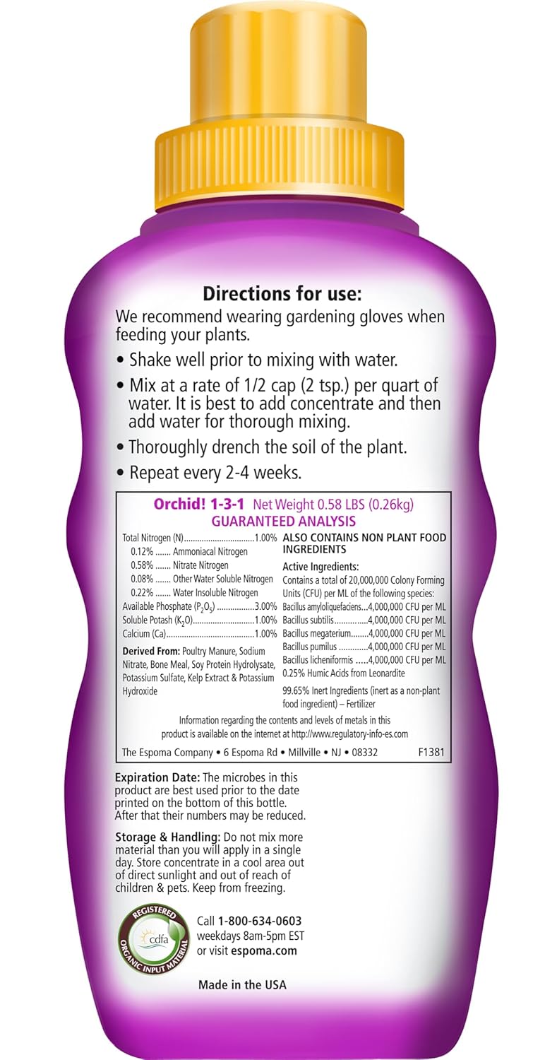Orchid! 8 oz – Espoma Organic Orchid Fertilizer – Includes My Garden Pool Claw Gloves & Soil pH Test Strips