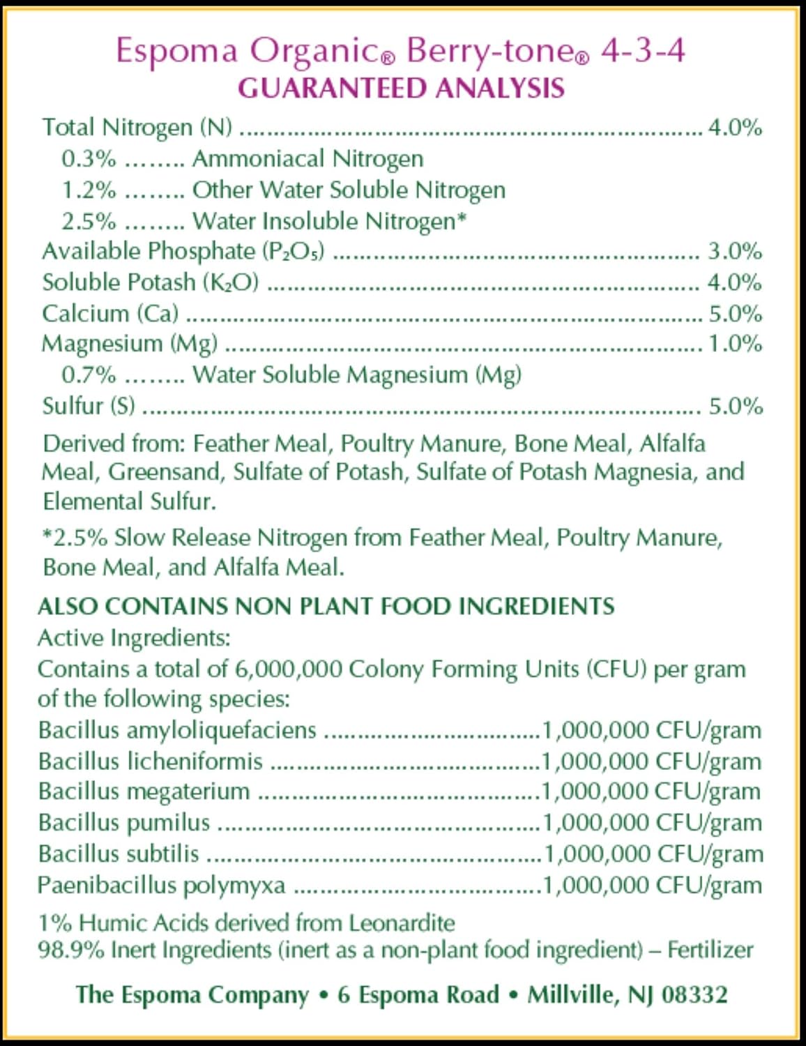 Espoma Berry-tone 18 lb – Organic Berry Fertilizer + Free Claw Gloves & Soil pH Test Kit