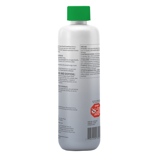 Leisure Time Cover Care & Conditioner 16 fl oz – Protects and Shines Spa Covers – UV Protection – Includes Scum Sponge and 7-in-1 Test Strips