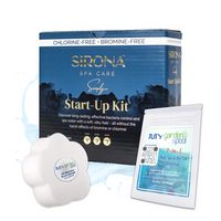 Sirona Simply Spa Start Up Kit – Easy Startup Kit for Chlorine-Free Spas – Step-by-Step Spa Setup – Includes Scum Sponge and 7-in-1 Test Strips