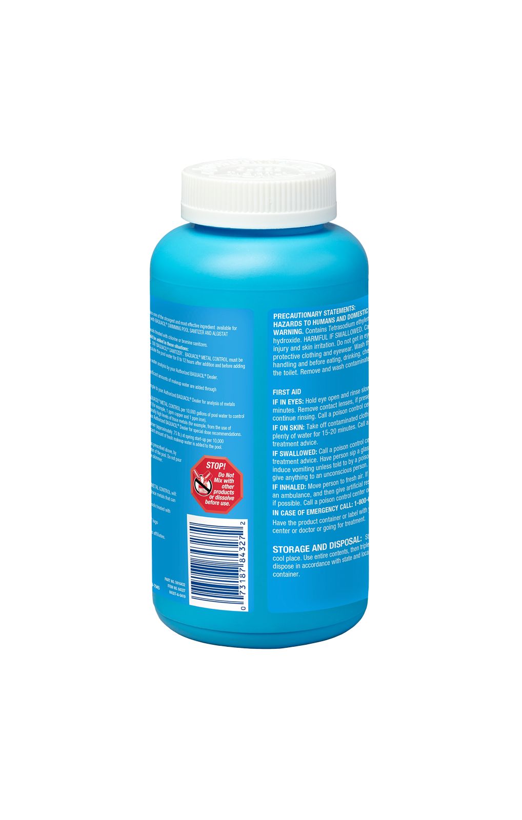 BAQUACIL Metal Control 1.3 lb – Prevents Stains from Iron, Copper & Other Metals – Protects Pool Surfaces – Includes Scum Socks & Test Strips