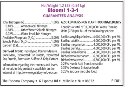 Bloom! 16 oz – Espoma Organic Liquid Plant Food for Flowering Plants – Includes My Garden Pool Claw Gloves & Soil pH Test Strips