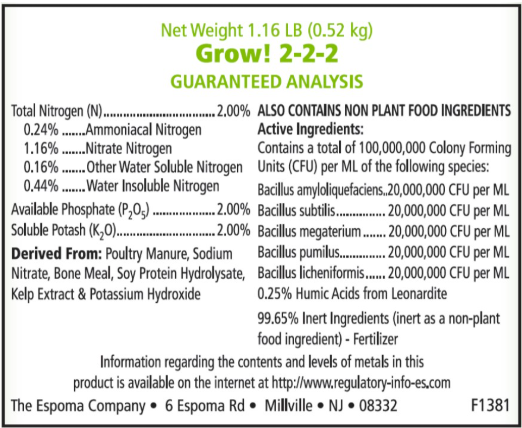 Grow! 16 oz – Espoma Organic Liquid Plant Food for All-Purpose Growth – Includes My Garden Pool Claw Gloves & Soil pH Test Strips