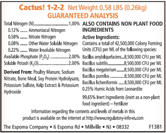 Cactus! 8 oz – Espoma Organic Cactus & Succulent Fertilizer – Includes My Garden Pool Claw Gloves & Soil pH Test Strips