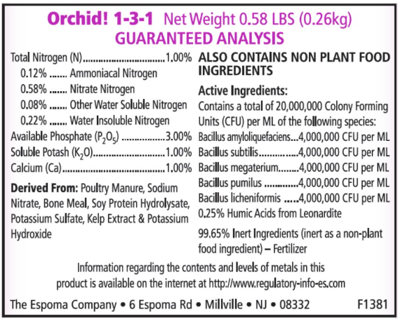 Orchid! 8 oz – Espoma Organic Orchid Fertilizer – Includes My Garden Pool Claw Gloves & Soil pH Test Strips