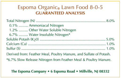 Espoma Fall Winterizer 30 lb – Organic Lawn Fertilizer 8-0-5 – Includes My Garden Pool Claw Gloves & Soil pH Test Strips