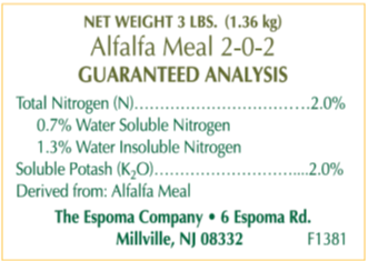 Espoma Alfalfa Meal 3 lb – Organic Plant Growth Stimulant – Soil Builder with Gloves & pH Strips Included