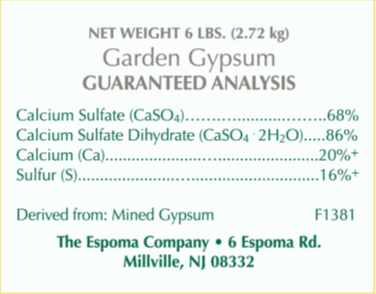 Espoma Garden Gypsum 6 lb – Organic Soil Conditioner for Clay Soil – Includes Claw Gloves & Soil pH Test Kit