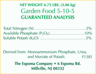 Espoma Garden Food 5-10-5 6.75 lb – Balanced Flower & Vegetable Fertilizer – Bonus Claw Gloves & Soil pH Test Kit