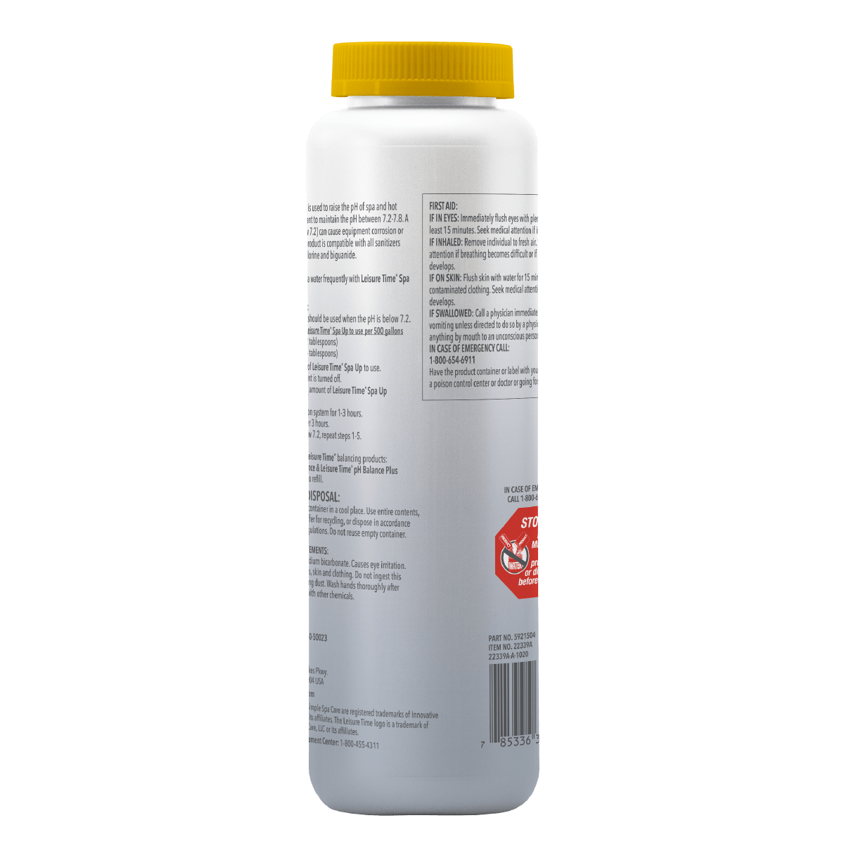 Leisure Time Spa Up 2 lbs – Raises Spa Water pH Levels Safely – Quick Dissolving Formula – Includes Scum Sponge and 7-in-1 Test Strips