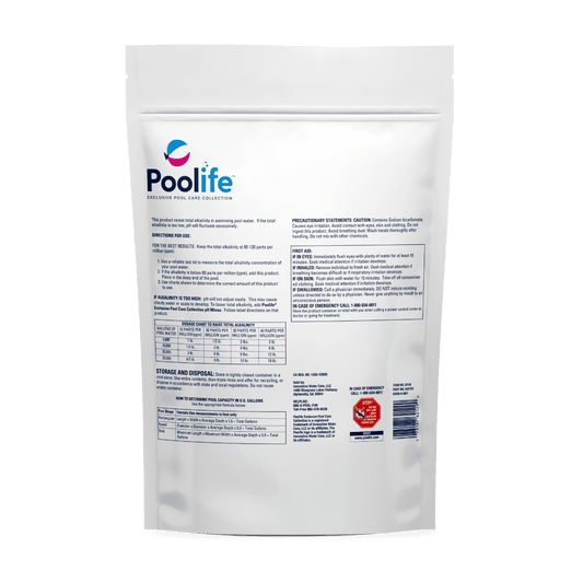 Poolife Alkalinity Plus 10 lb – Raises Total Alkalinity Fast – Balances pH Stability – Includes 2 Scum Socks and 7-in-1 Test Strips