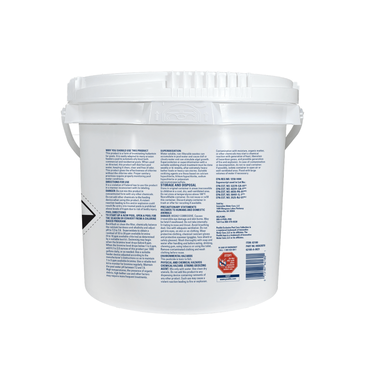 Poolife Bromine Advance 25 lb – Powerful Bromine Tablets for Pools & Spas – Includes 2 Scum Socks and 7-in-1 Test Strips