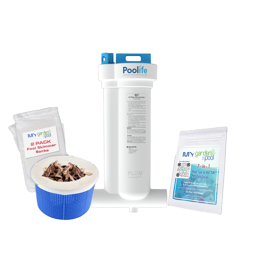 Poolife NST Cal Hypo Chlorine Feeder – Automatic Dispenser for Cal Hypo Tablets – Easy, Consistent Sanitization – Bonus Scum Socks Included