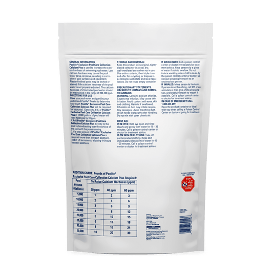 Poolife Calcium Plus 8 lb – 93% Calcium Hardness Increaser – Protects Pool Surfaces & Equipment – Includes 2 Scum Socks and 7-in-1 Test Strips