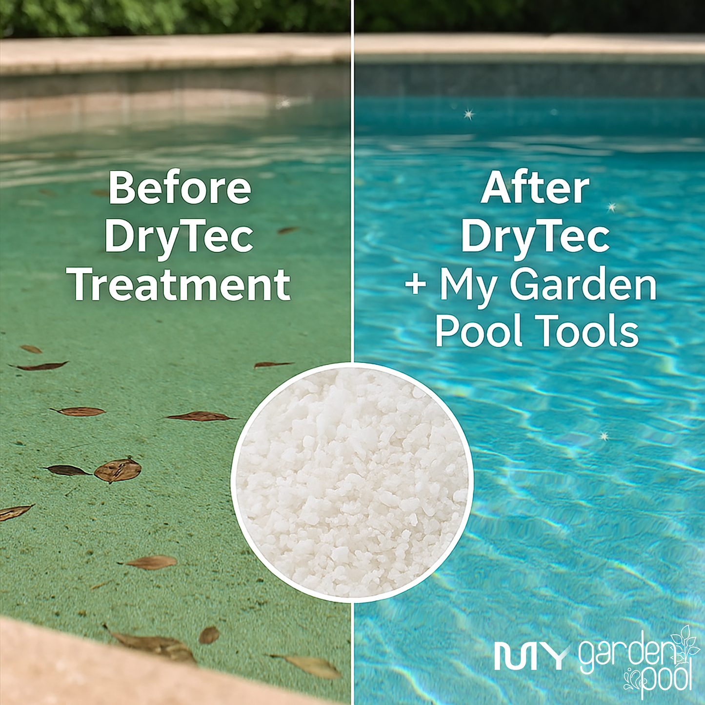 DryTec 5 lb Calcium Hypochlorite Pool Shock – Fast-Dissolving Chlorine Granules for Swimming Pools – Includes 2 Scum Socks & 7-in-1 Test Strips – My Garden Pool