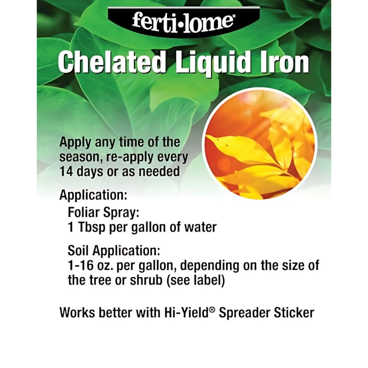 Fertilome Liquid Iron and Micronutrient Supplement application details