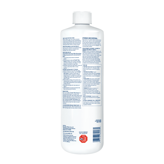 Poolife Filter Cleaner 32 fl oz – Deep Cleans Cartridge, Sand & DE Filters – Restores Flow & Efficiency – Includes Test Strips & 2 Scum Socks