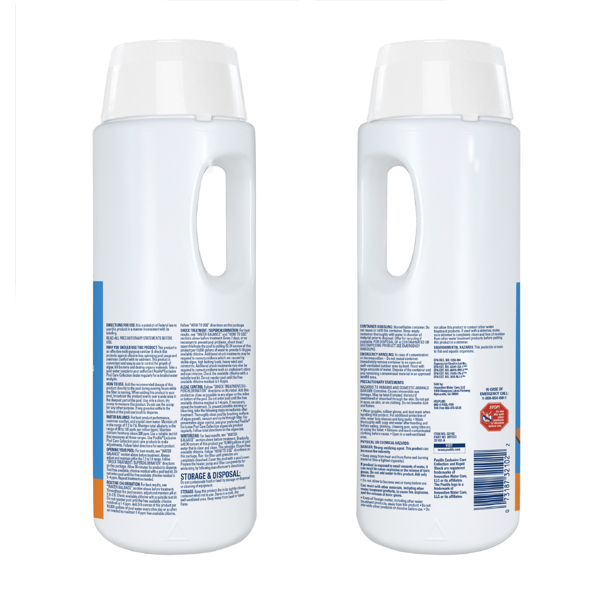 Poolife Instant Clear Cleaning Granules 35 lb – Professional-Grade Cal Hypo Shock – Clears Cloudy Water Fast – Includes 2 Scum Socks and 7-in-1 Test Strips