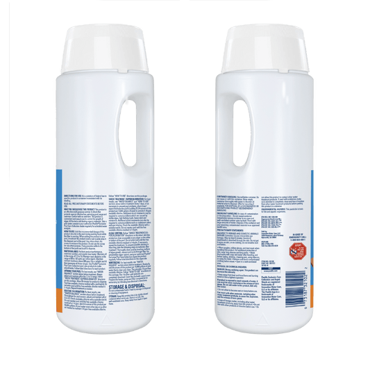 Poolife Instant Clear Cleaning Granules 35 lb – Professional-Grade Cal Hypo Shock – Clears Cloudy Water Fast – Includes 2 Scum Socks and 7-in-1 Test Strips