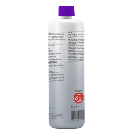Leisure Time Bright & Clear 32 fl oz – Clarifies Spa Water Fast – Enhances Filter Performance – Includes Scum Sponge and 7-in-1 Test Strips