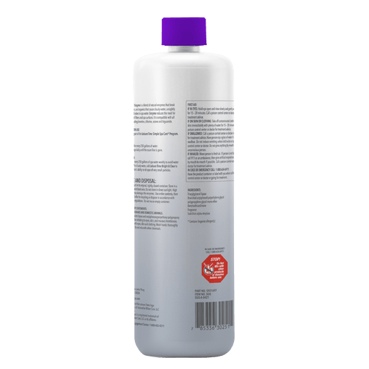 Leisure Time Enzyme 32 fl oz – Natural Spa Water Cleaner – Breaks Down Oils and Lotions – Includes Scum Sponge and 7-in-1 Test Strips