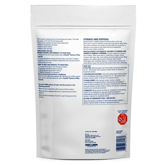 Poolife pH Plus 5 lb – Fast-Dissolving pH Increaser for Pools – Boosts Water Balance Instantly – With 2 Scum Socks and 7-in-1 Test Strips