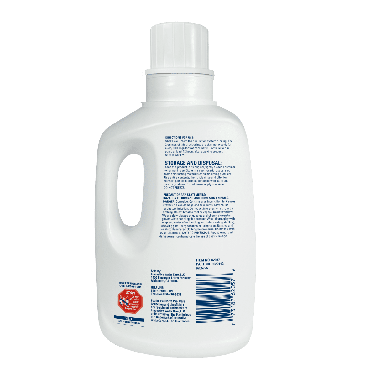 Poolife PhosFIGHT Plus 32 fl oz – Phosphate Remover for Pools – Prevents Algae Growth – Includes 2 Scum Socks and 7-in-1 Test Strips