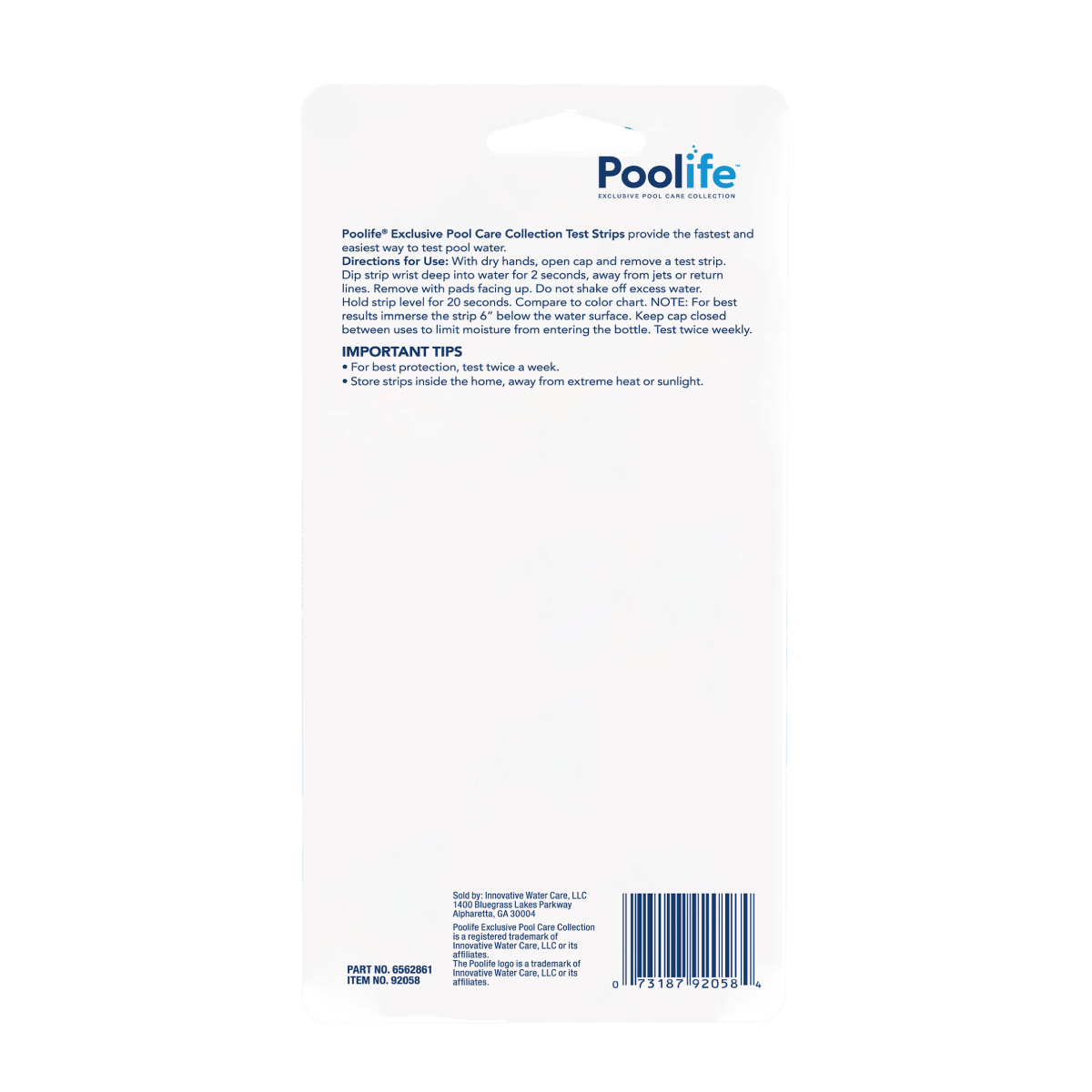 Poolife 6-Way Test Strip – Fast & Accurate Pool Water Testing for Chlorine, pH, Alkalinity & More – 1 Pack – Bonus Scum Socks Included
