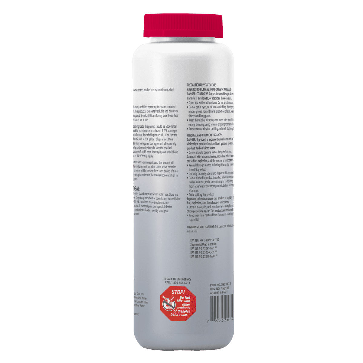Leisure Time Replenish 2 lbs – Spa Shock and Oxidizer – Fast Water Clarifier – Includes Scum Sponge and 7-in-1 Test Strips