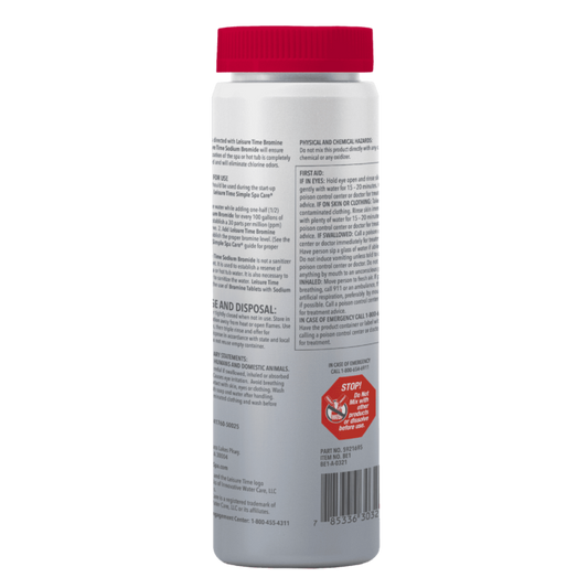 Leisure Time Sodium Bromide 1 lb – Spa & Hot Tub Startup Enhancer – Quick Dissolving Formula – Includes Scum Sponge and 7-in-1 Test Strips