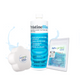 PristineBlue 32 fl oz – Chlorine-Free Pool and Spa Water Sanitizer – Gentle and Effective – Includes Scum Sponge, Flower Oil-Absorbing Sponge, and 7-in-1 Test Strips