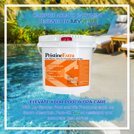 PristineExtra 25 lbs – Bulk Oxidizer for Pools and Spas – Maintains Sparkling Water – Includes Scum Sponge, Flower Oil-Absorbing Sponge, and 7-in-1 Test Strips