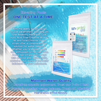 GLB Vanquish Deposit Control 32 fl oz – Eliminates Pool Stains and Scale – Clears Metals from Water – Includes 2 Scum Socks and 7-in-1 Test Strips