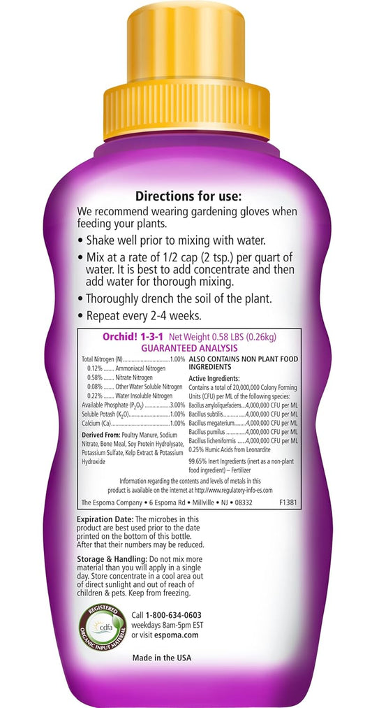 Orchid! 8 oz – Espoma Organic Orchid Fertilizer – Includes My Garden Pool Claw Gloves & Soil pH Test Strips