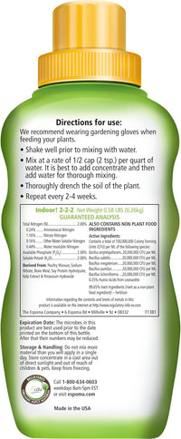 Indoor! 8 oz – Espoma Organic Houseplant Fertilizer – Includes My Garden Pool Claw Gloves & Soil pH Test Strips