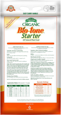 Bio-tone Starter 25 lb – Espoma Organic Plant Transplant Fertilizer – Includes My Garden Pool Claw Gloves & Soil pH Test Strips