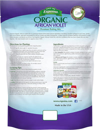 Espoma Organic African Violet Mix 4 qt – Special Potting Soil for Violets – Free Claw Gloves & Soil pH Test Kit