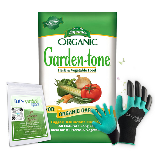 Espoma Garden-tone 8 lb – Organic Fertilizer for Vegetables & Herbs + Free Claw Gloves & Soil pH Test Kit