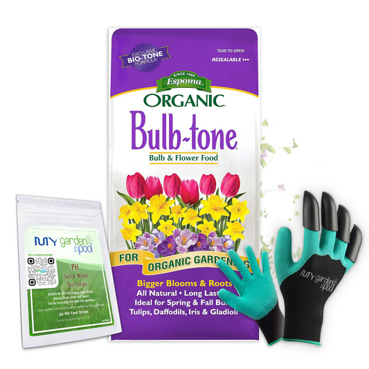 Espoma Bulb-tone 4 lb – Organic Fertilizer for Flowering Bulbs + Free Claw Gloves & pH Test Kit