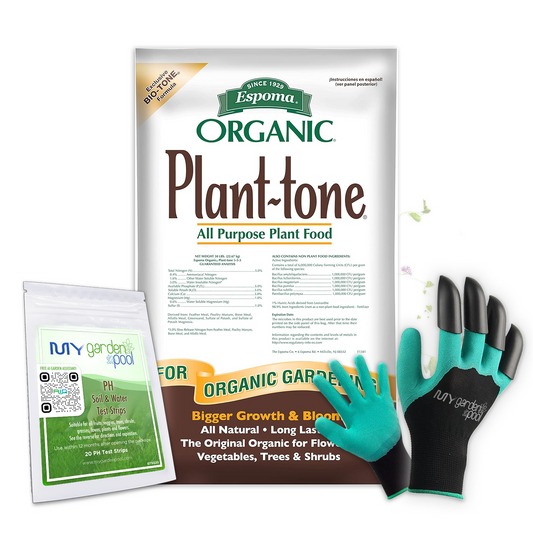 Espoma Plant-tone 50 lb – All-Purpose Organic Feeding + Free Claw Gloves & pH Test Kit