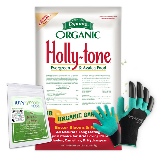 Espoma Holly-tone 50 lb – For Acid-Loving Plants + Free Claw Gloves & pH Test Kit