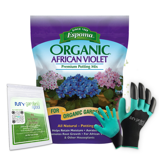 Espoma Organic African Violet Mix 4 qt – Special Potting Soil for Violets – Free Claw Gloves & Soil pH Test Kit