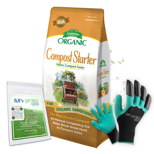 Espoma Compost Starter 4 lb – Organic Accelerator for Faster Composting – Bonus Claw Gloves & Soil pH Test Kit