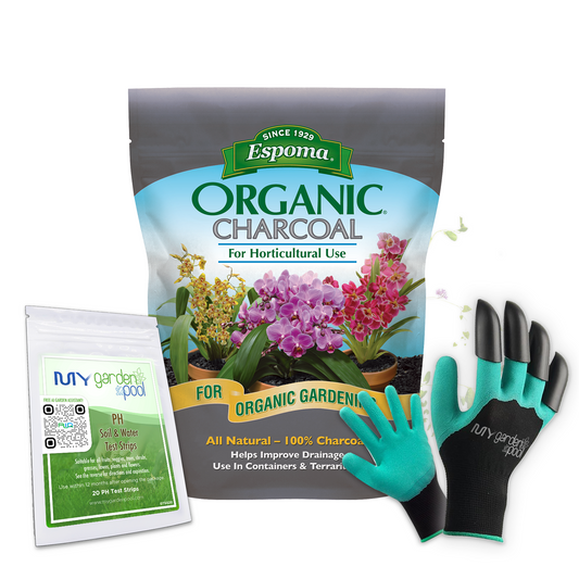 Espoma Horticultural Charcoal 4 qt – Natural Drainage Enhancer for Potting Soil – Bonus Gloves & Soil pH Test Kit