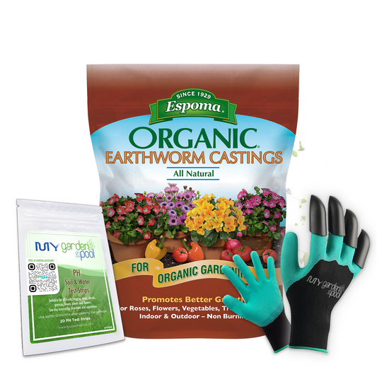 Espoma Organic Earthworm Castings 4 qt – Premium Natural Plant Food – Bonus Gloves & Soil pH Test Kit