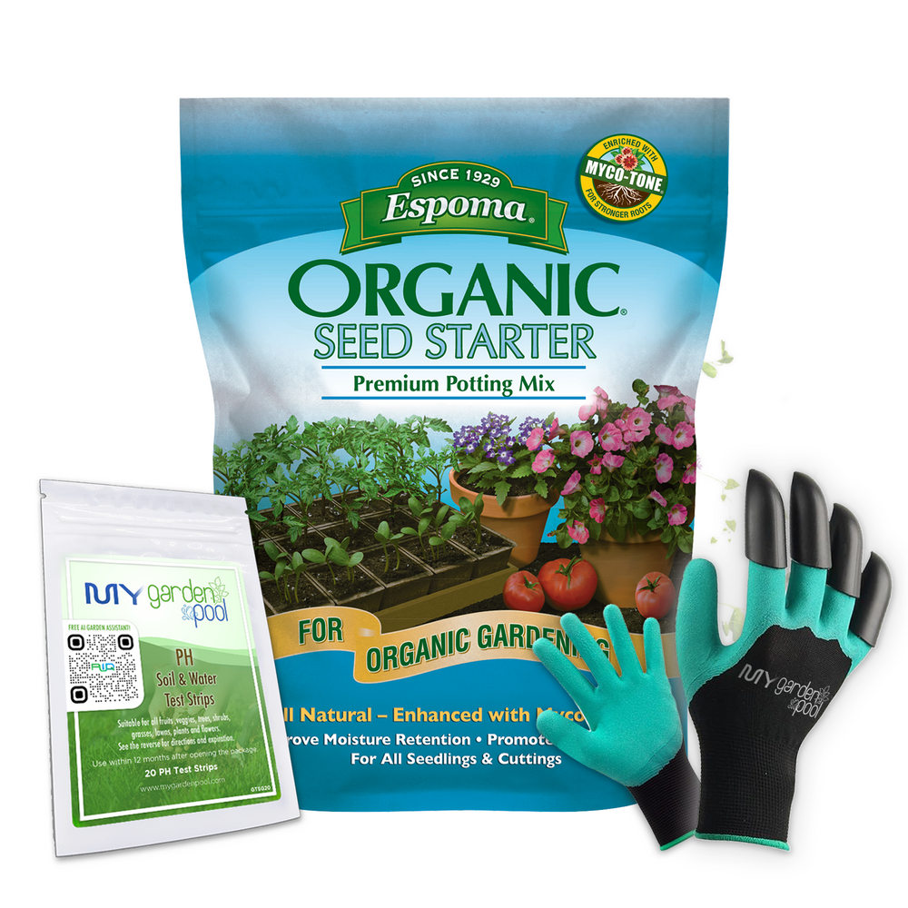 Espoma Organic Seed Starter Mix 16 qt – Ideal for Germination & Root Growth – Bonus Gloves & Soil pH Test Kit