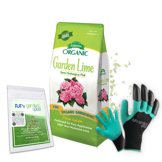 Espoma Garden Lime 5 lb – Organic Soil pH Adjuster for Healthier Plants – Includes Claw Gloves & Soil pH Test Kit